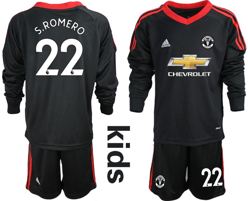 Youth 2020-2021 club Manchester United black long sleeve goalkeeper #22 Soccer Jerseys2->manchester united jersey->Soccer Club Jersey